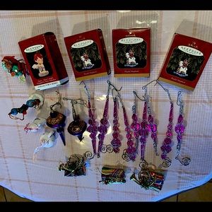 Vintage some Hallmark Keepsake ornaments and other vintage ornaments.